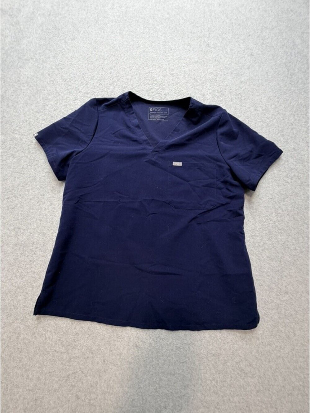 FIGS Womens Scrub Top XL‎ Navy V Neck Short Sleeve Technical Collection
